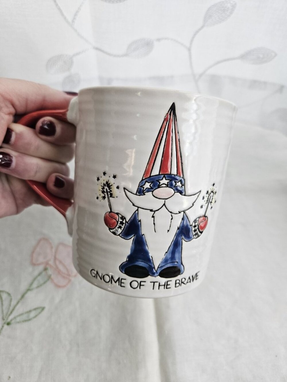 Gnome Of The Brave Mug Cup 4th Of July Independence Day Fireworks Summer 16oz
